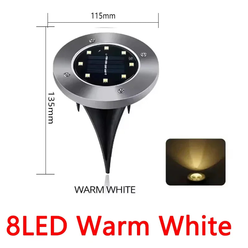 Solar Lights Outdoor Disk Underground Lamp Spotlight Buried Solar Light for Home Garden Lawn Yard Decoration