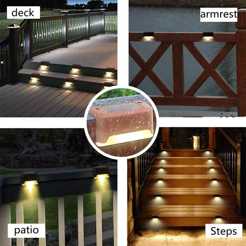 4-32 Pack LED Solar Step Lamp Path Stair Outdoor Garden Lights Waterproof Balcony Light Decoration for Patio Stair Fence Light 