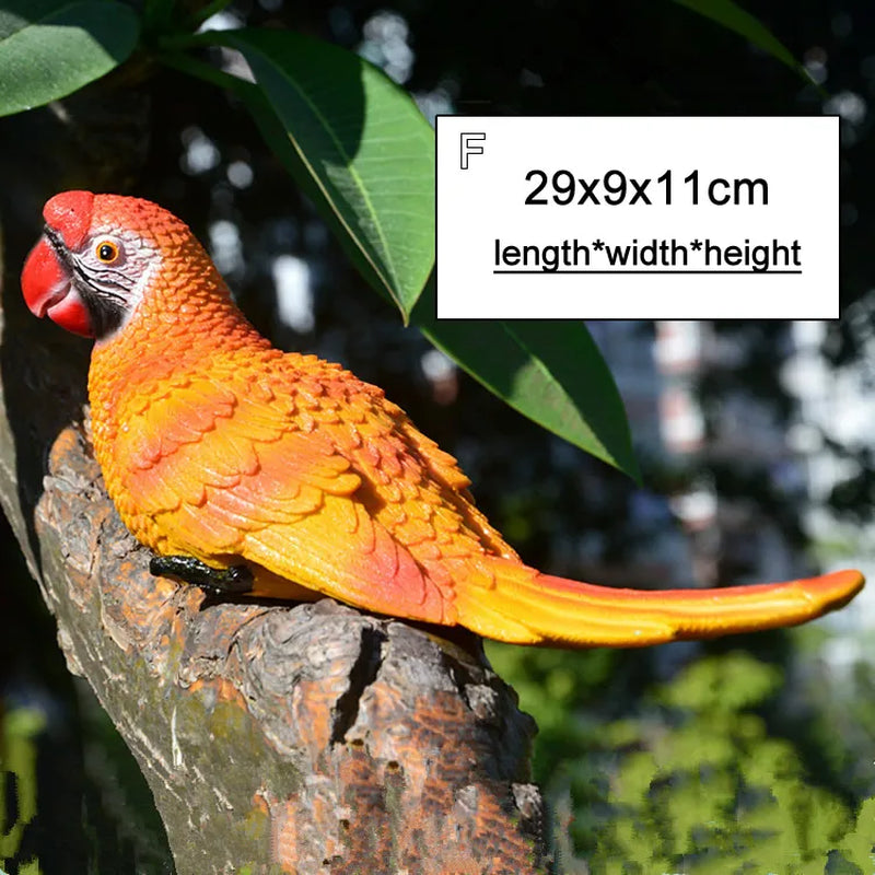 Aura-Macaw – Hand-Painted Tropical Tree Sculpture