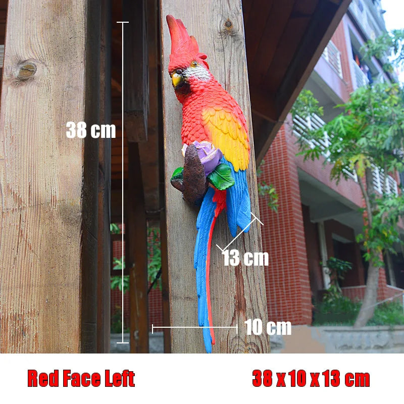 Aura-Macaw – Hand-Painted Tropical Tree Sculpture