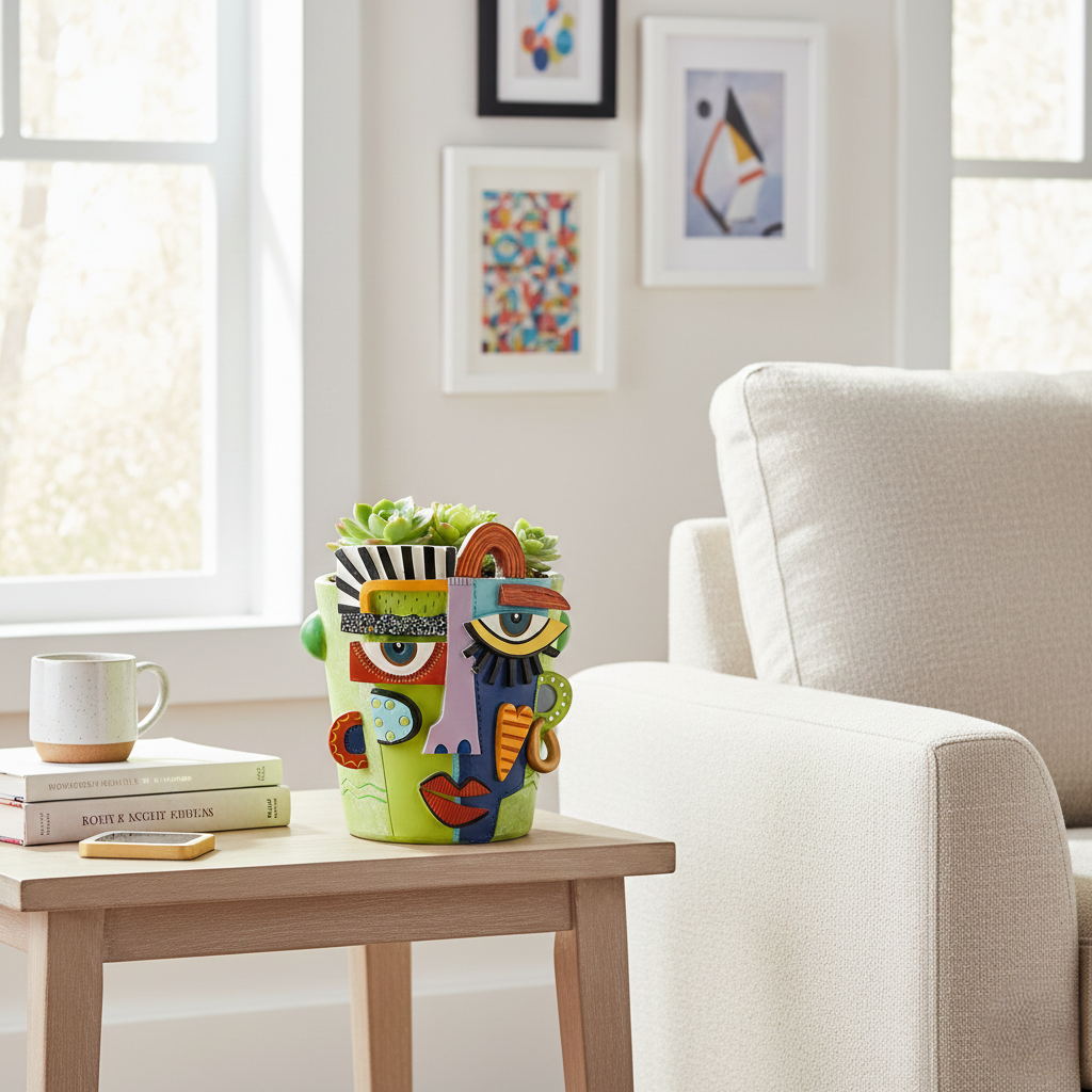 Cubist Expression Abstract Face Planter