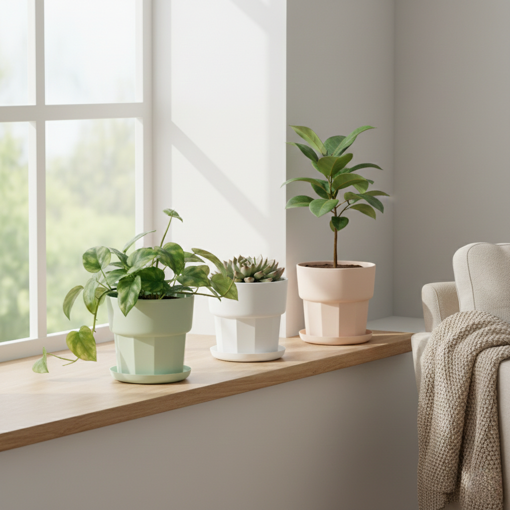 Minimalist Fluted Column Planter