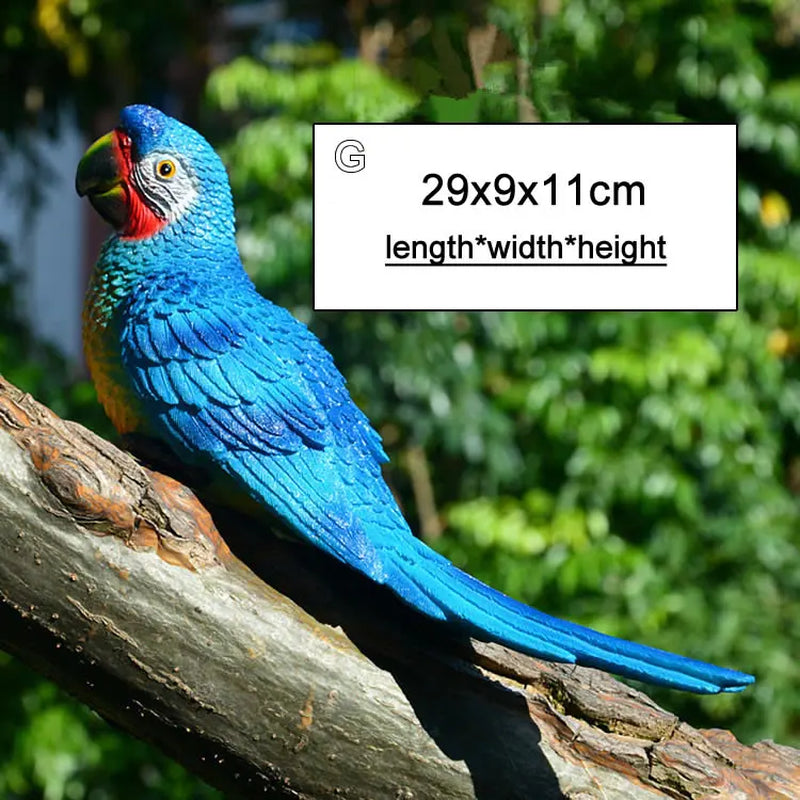 Aura-Macaw – Hand-Painted Tropical Tree Sculpture