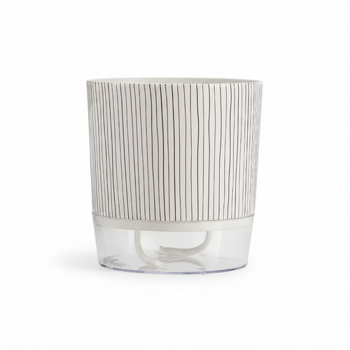 Clear-View Pot | Modern Self-Watering Pot with Striped Design