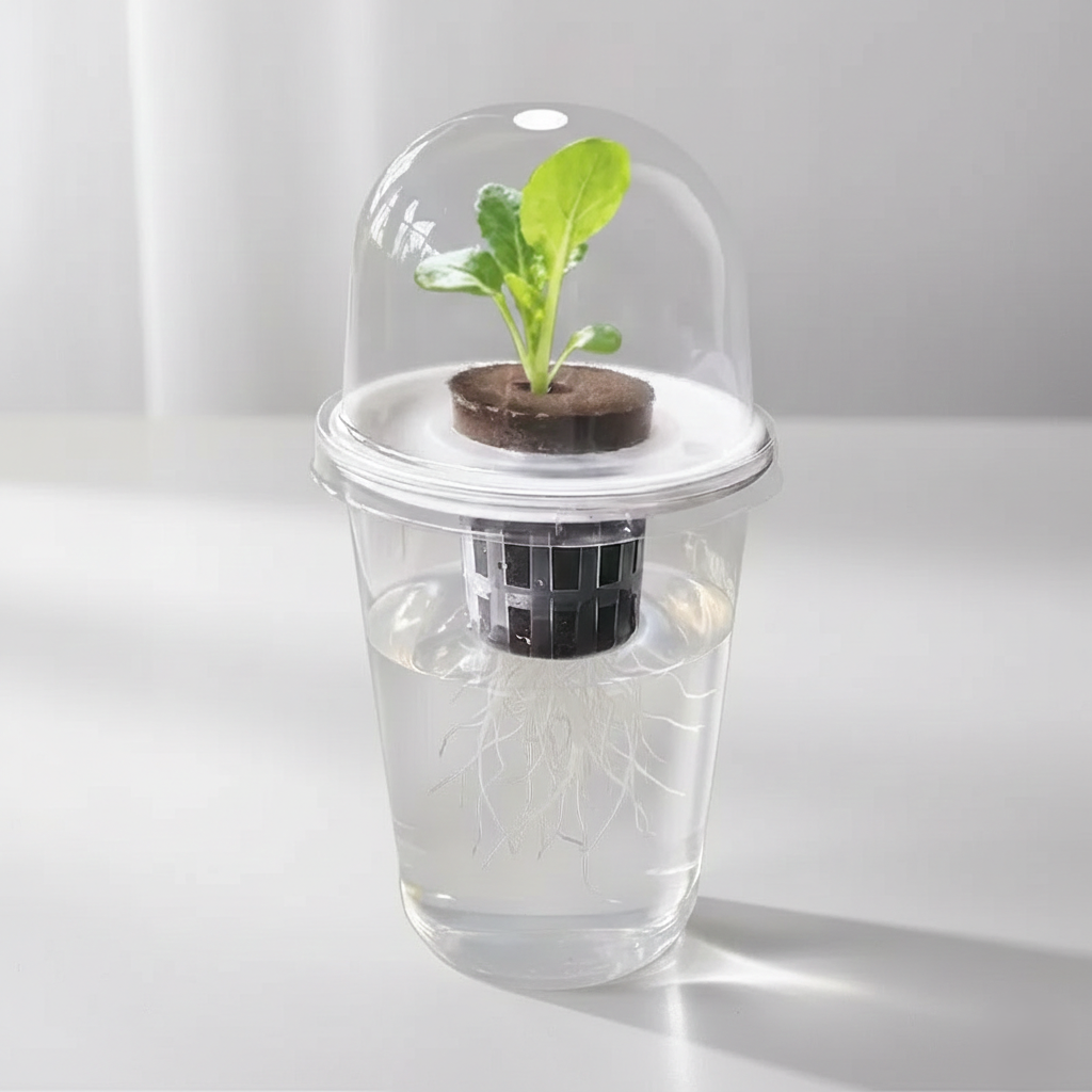 Clear-Root Hydroponic Cup
