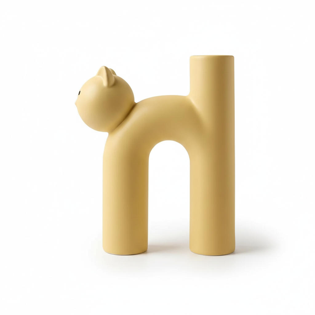 Feline Flow | Nordic Minimalist Cat Vase