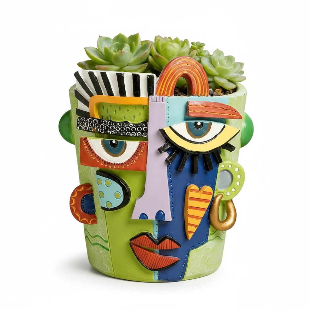 Cubist Expression Abstract Face Planter