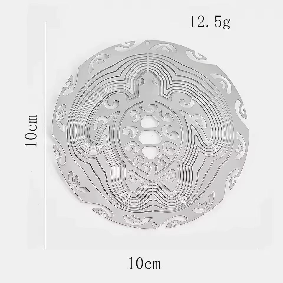 Garden Wind Spinner Hanging Decor Stainless Steel 3D Whirligigs Flowing Illusion Wind Chimes Mirror Outdoor Yard Bird Deterrent