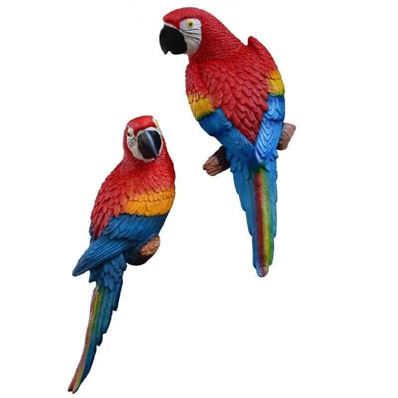 Aura-Macaw – Hand-Painted Tropical Tree Sculpture