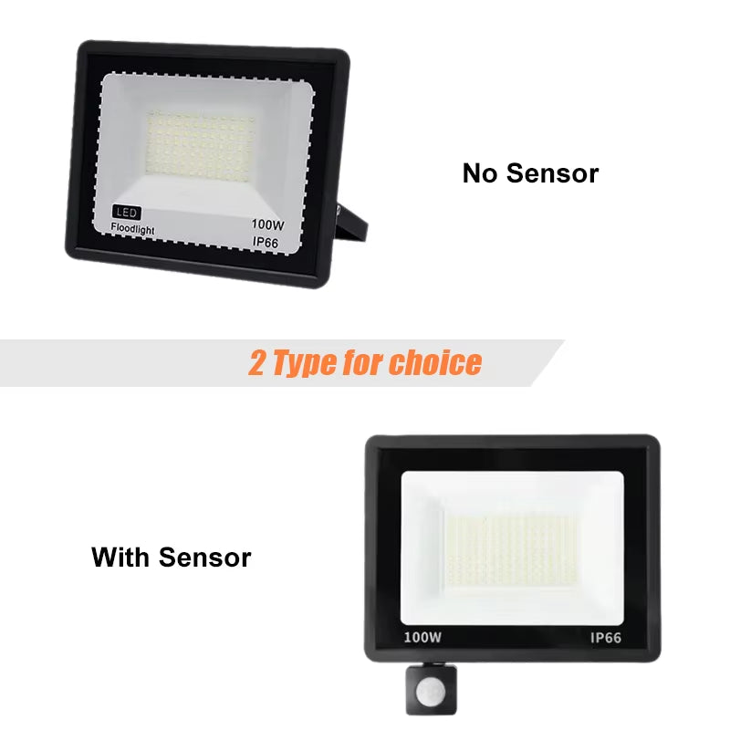 LED Floodlight PIR Motion Sensor Outdoor Led Spotlight 10W 20W 30W 50W 100W IP66 Waterproof Outdoor Garden Lighting Street Light