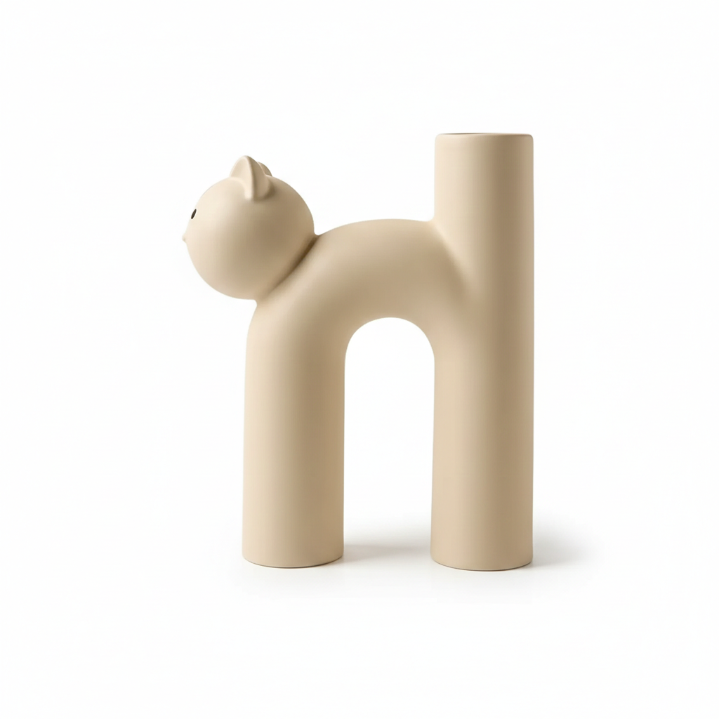 Feline Flow | Nordic Minimalist Cat Vase