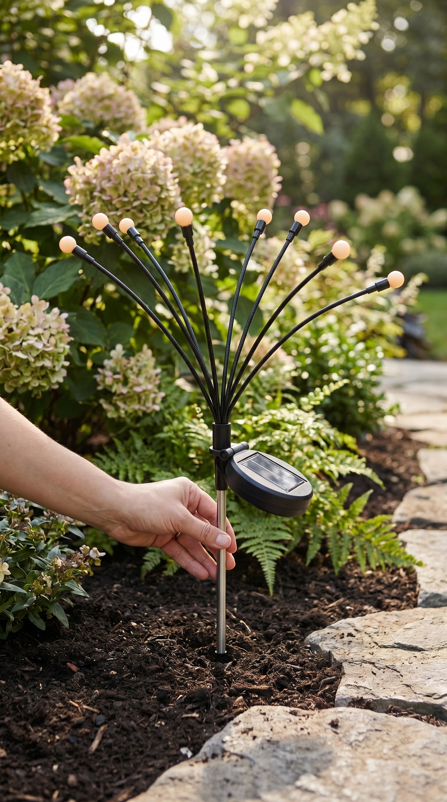 Aura-Wisp – Kinetic Firefly Solar Garden Lights