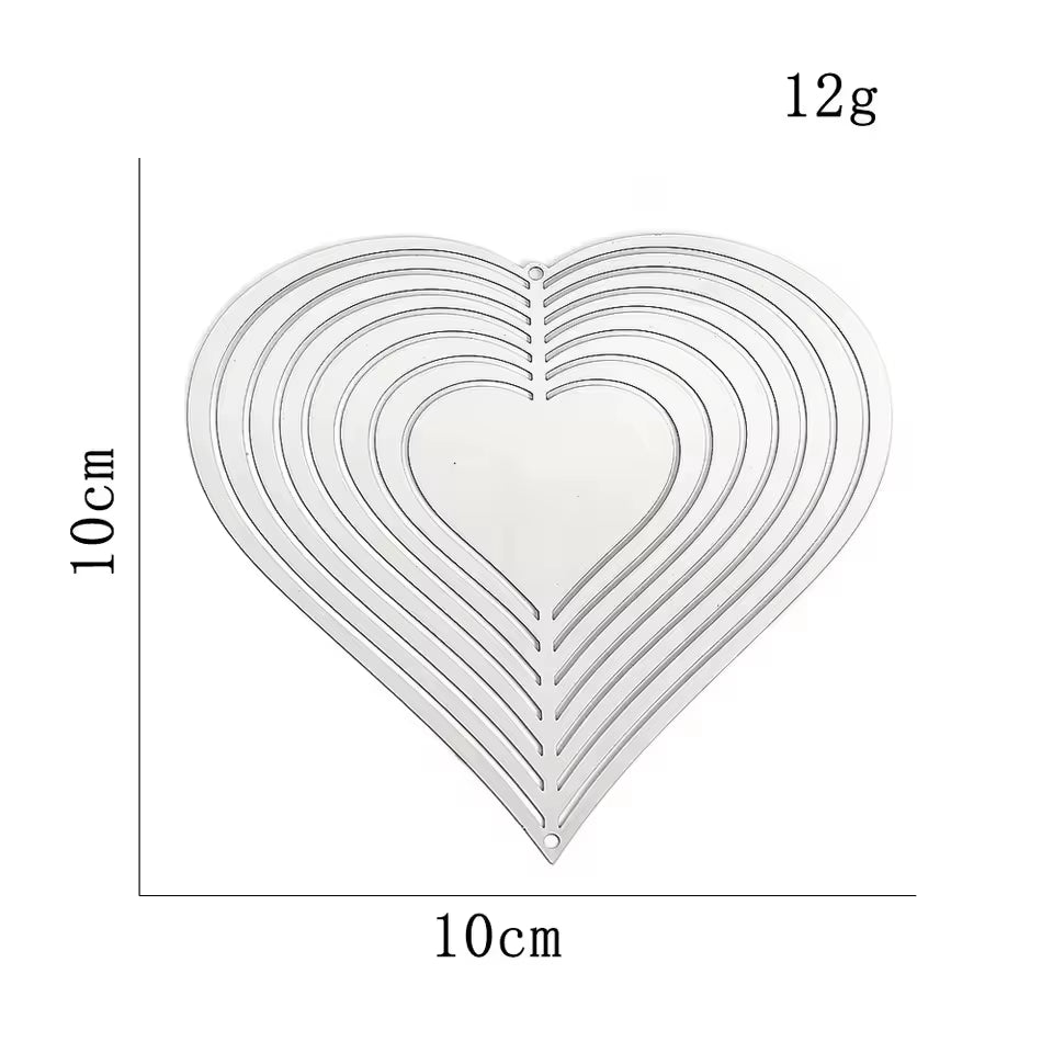 Garden Wind Spinner Hanging Decor Stainless Steel 3D Whirligigs Flowing Illusion Wind Chimes Mirror Outdoor Yard Bird Deterrent