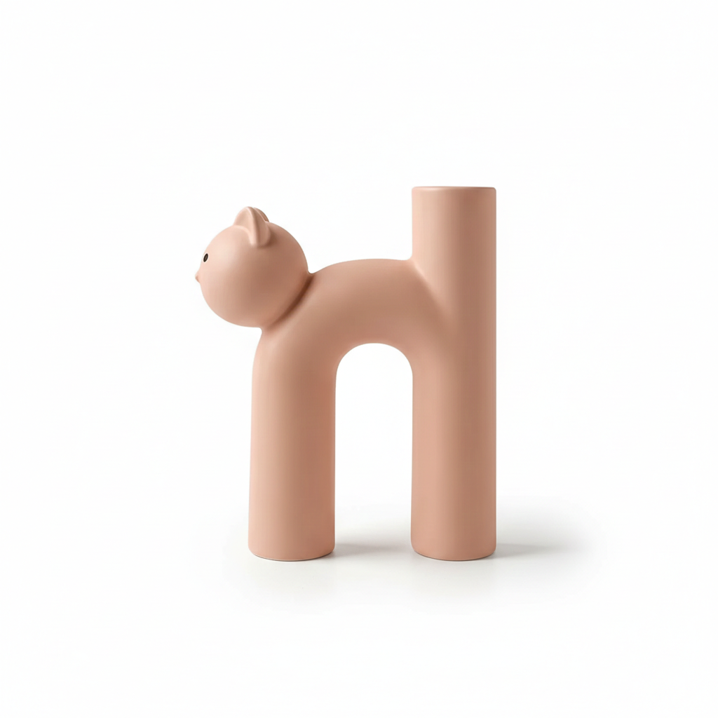 Feline Flow | Nordic Minimalist Cat Vase