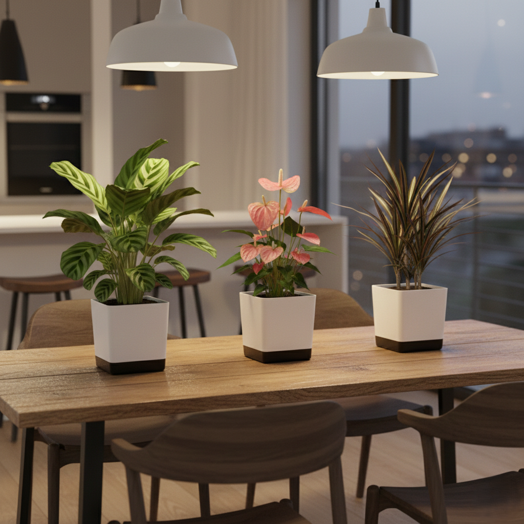 Vista Self-Watering Pots | 5-Pack Modern Planters with Clear Reservoir