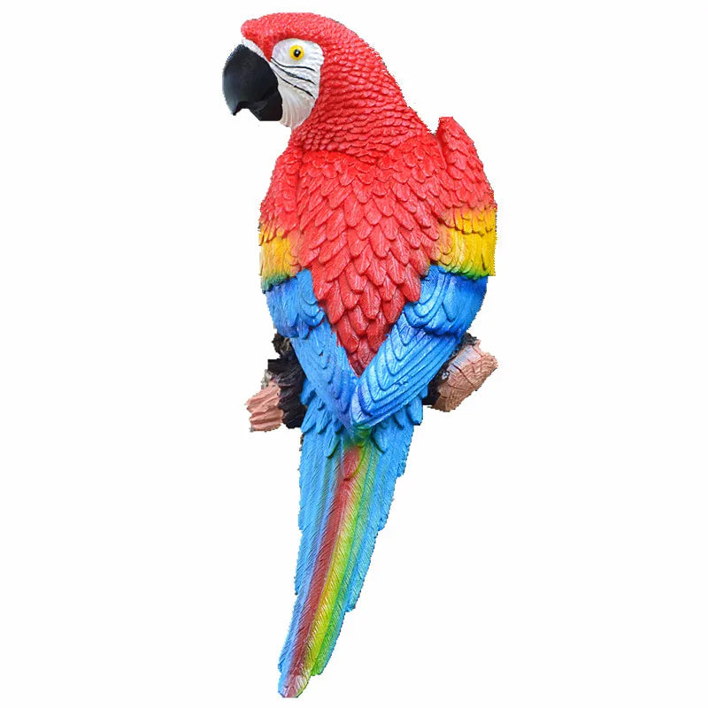 Aura-Macaw – Hand-Painted Tropical Tree Sculpture