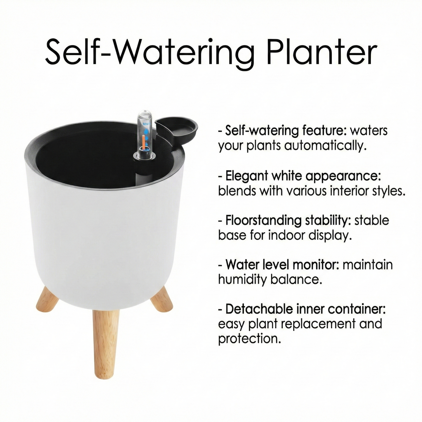 Vista-Step Elevated Self-Watering Planter with Scandi-Stand