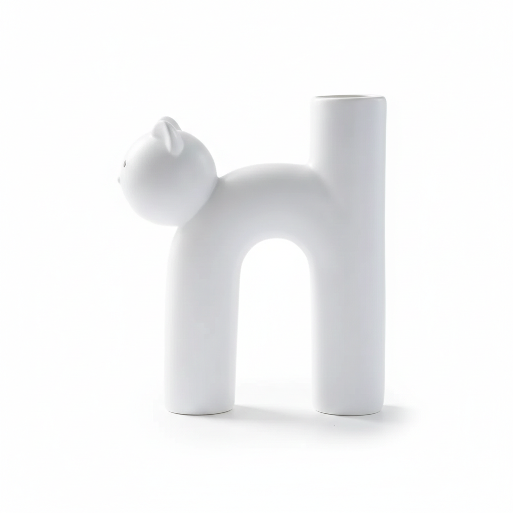 Feline Flow | Nordic Minimalist Cat Vase