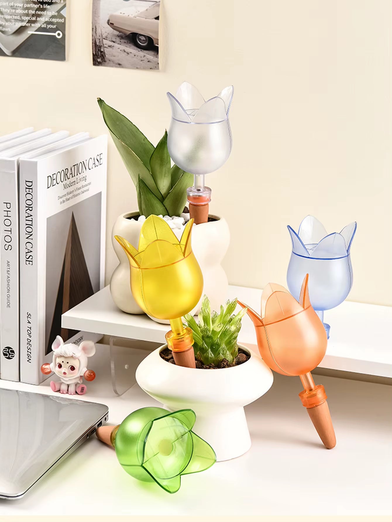 1PCS Flower Shape Automatic Plant Watering Insert Effortless Self Watering Device Drip Irrigation System for Indoor Outdoor