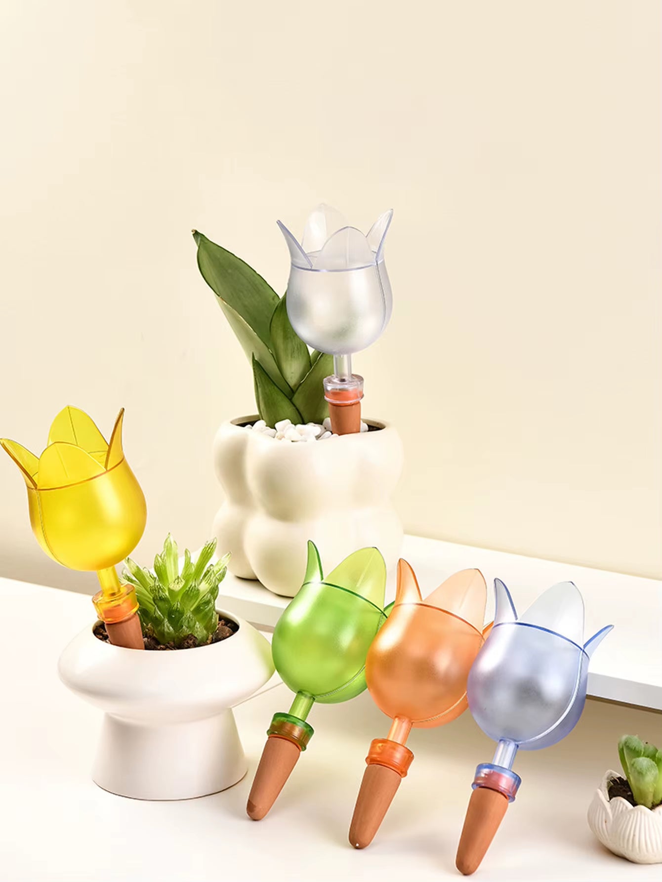 1PCS Flower Shape Automatic Plant Watering Insert Effortless Self Watering Device Drip Irrigation System for Indoor Outdoor
