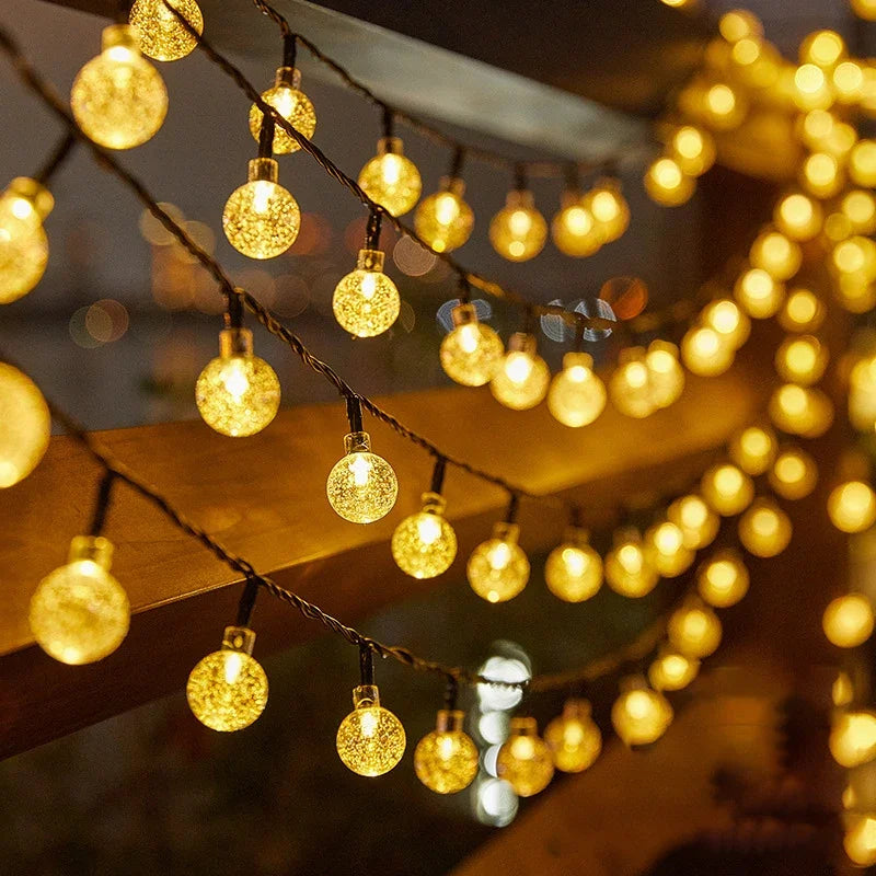 LED String Light Solar Fairy Lights 5M 20LED Warm Light Waterproof Outdoor Garden Wedding Decoration Christmas Lamp