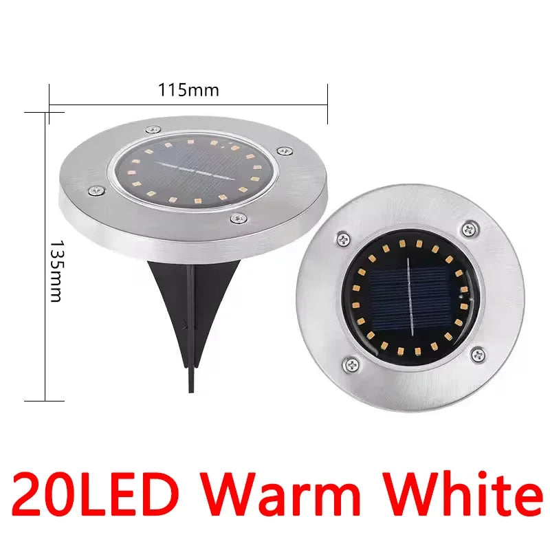 Solar Lights Outdoor Disk Underground Lamp Spotlight Buried Solar Light for Home Garden Lawn Yard Decoration