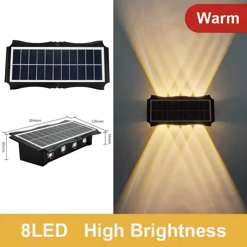 Solar Wall Lamp Outdoor Solar LED Light Waterproof up and down Luminous Lighting Balcony Yard Garden Decoration Lights