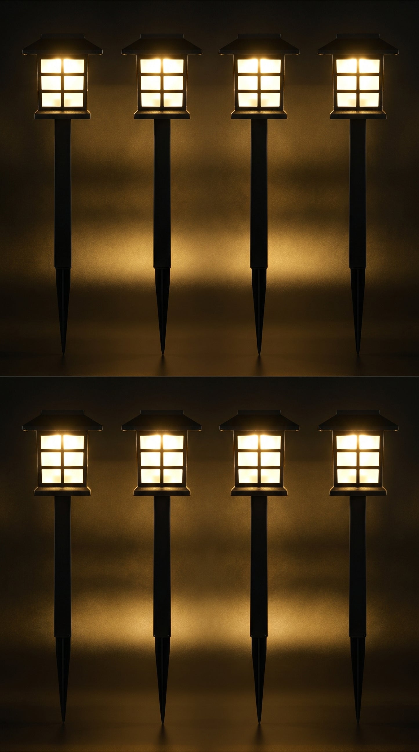Aura-Mosaic – Patterned Solar Pathway Lights (8-Pack)