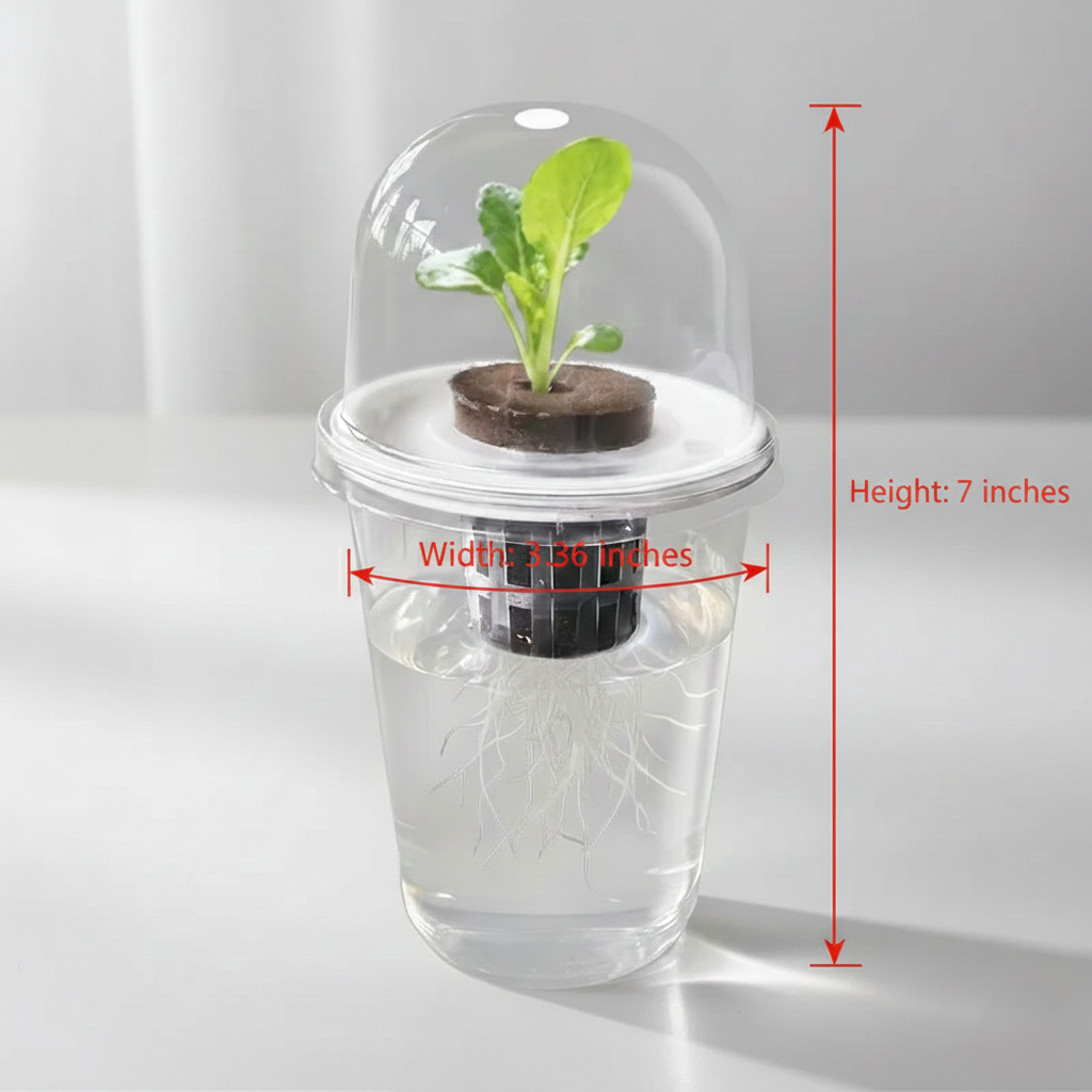 Clear-Root Hydroponic Cup
