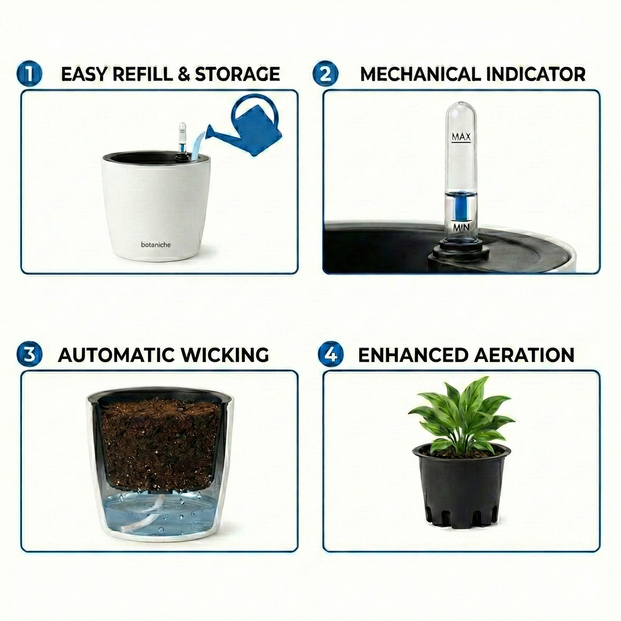 Vista-Flow Self-Watering Planter