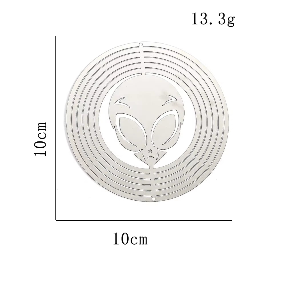 Garden Wind Spinner Hanging Decor Stainless Steel 3D Whirligigs Flowing Illusion Wind Chimes Mirror Outdoor Yard Bird Deterrent