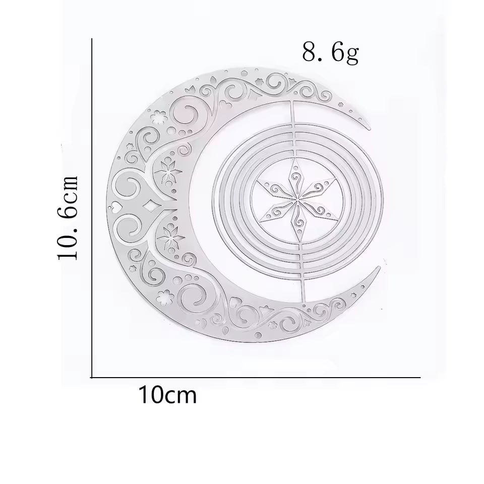 Garden Wind Spinner Hanging Decor Stainless Steel 3D Whirligigs Flowing Illusion Wind Chimes Mirror Outdoor Yard Bird Deterrent