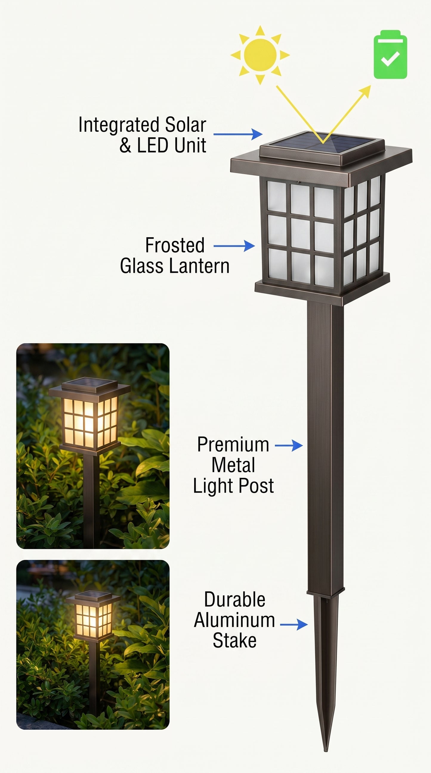 Aura-Mosaic – Patterned Solar Pathway Lights (8-Pack)