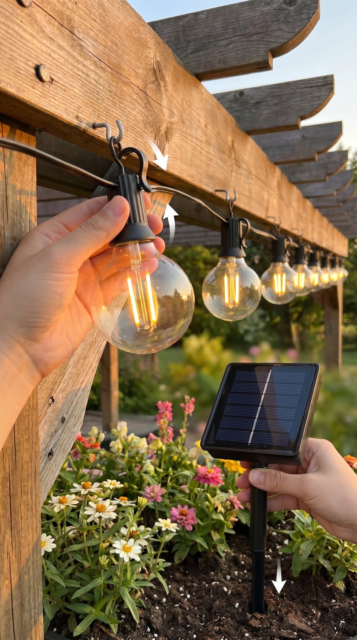 Vesper-Glow – Hybrid Solar & USB Globe String Lights