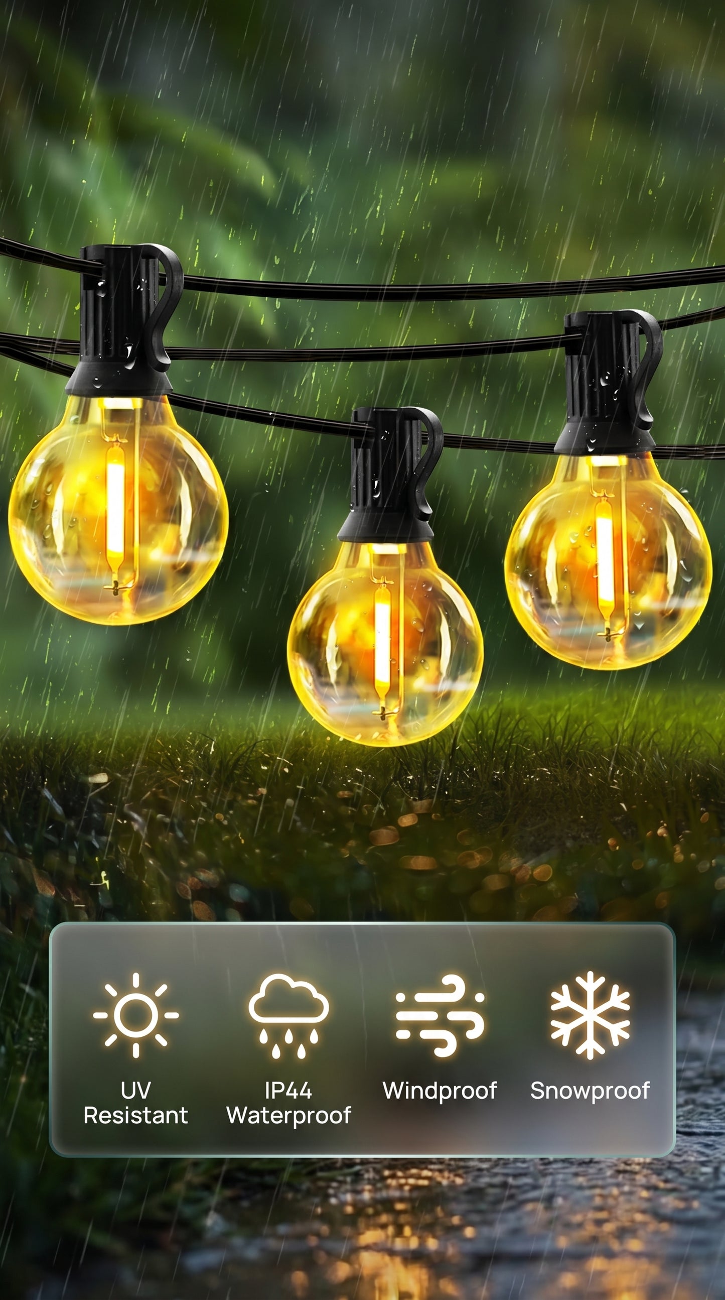 Vesper-Glow – Hybrid Solar & USB Globe String Lights