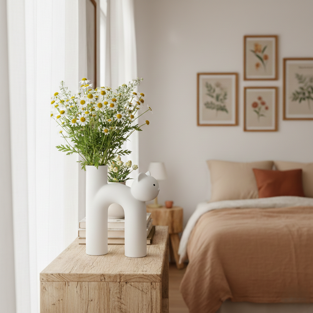 Feline Flow | Nordic Minimalist Cat Vase