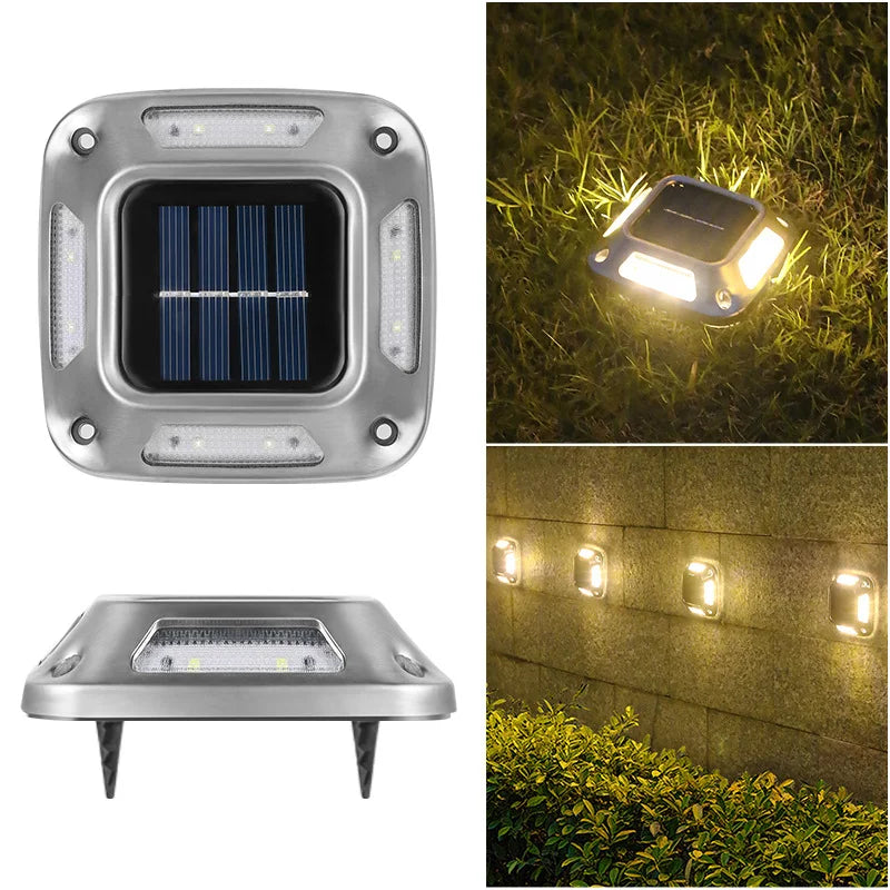 1PCS 8 Leds Solar Ground Light Solar Light Waterproof Warm Light Solar Garden Lamp Outdoor Courtyards Driveway Marker Light