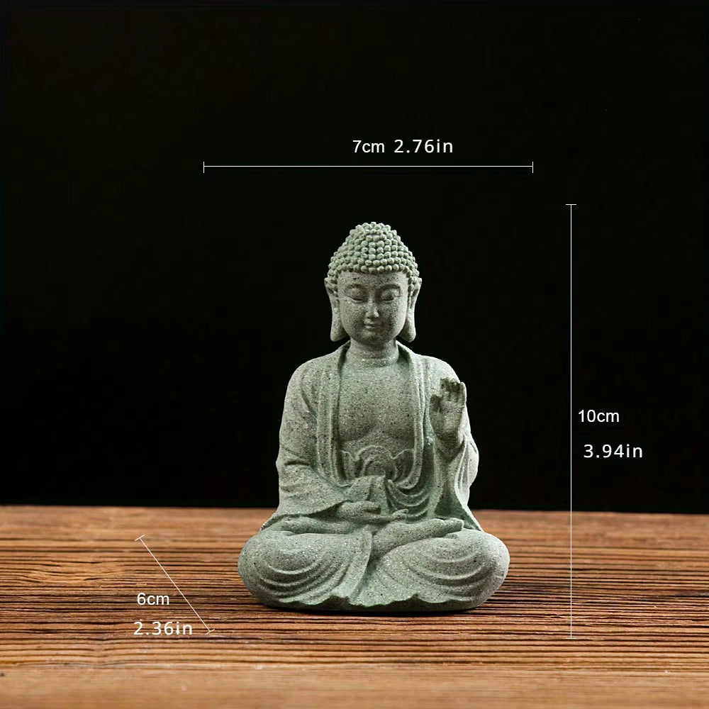 Aura-Bodhi – Hand-Carved Green Sandstone Zen Sculpture