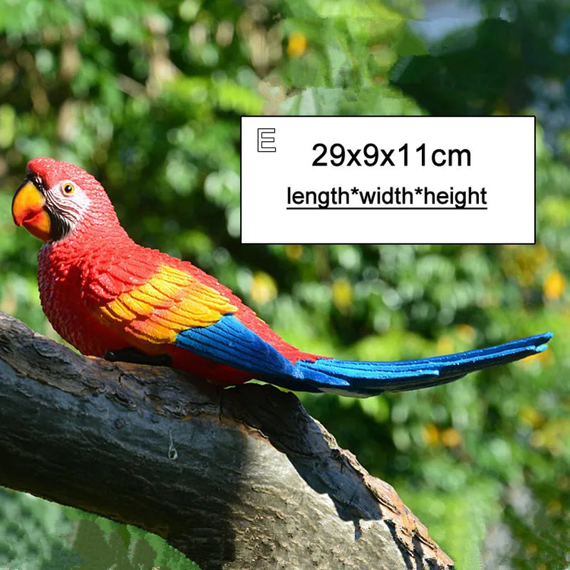 Aura-Macaw – Hand-Painted Tropical Tree Sculpture