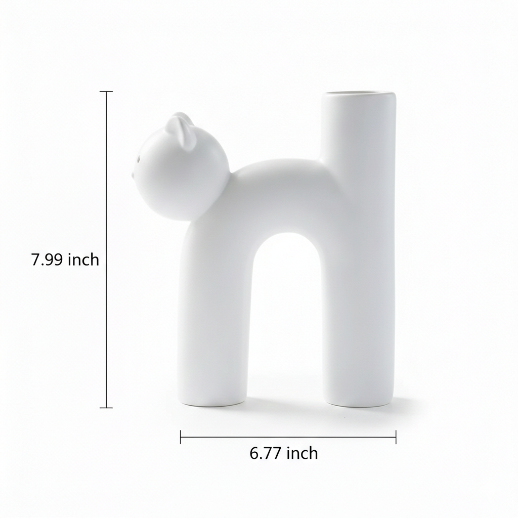 Feline Flow | Nordic Minimalist Cat Vase