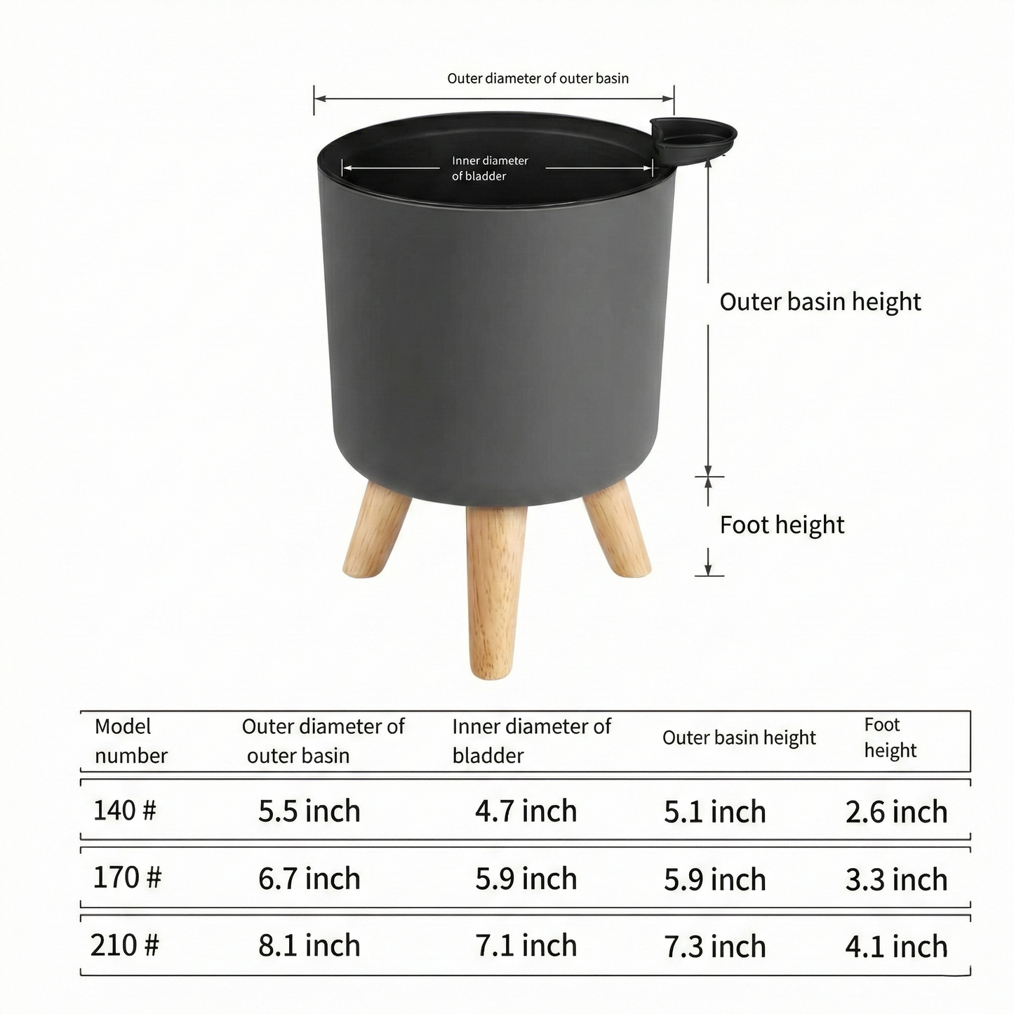 Vista-Step Elevated Self-Watering Planter with Scandi-Stand