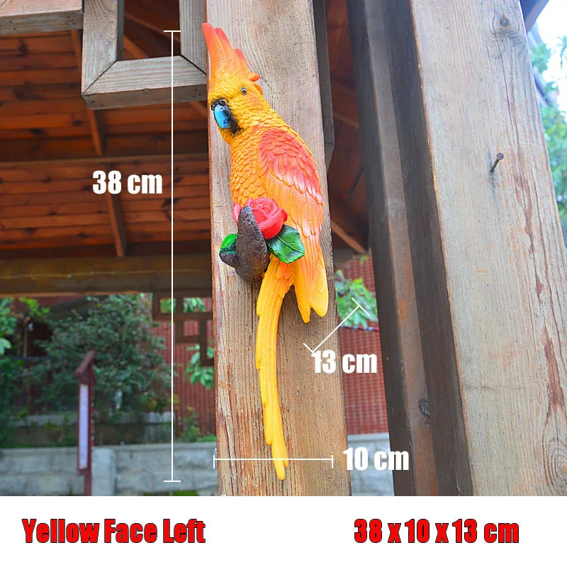 Aura-Macaw – Hand-Painted Tropical Tree Sculpture