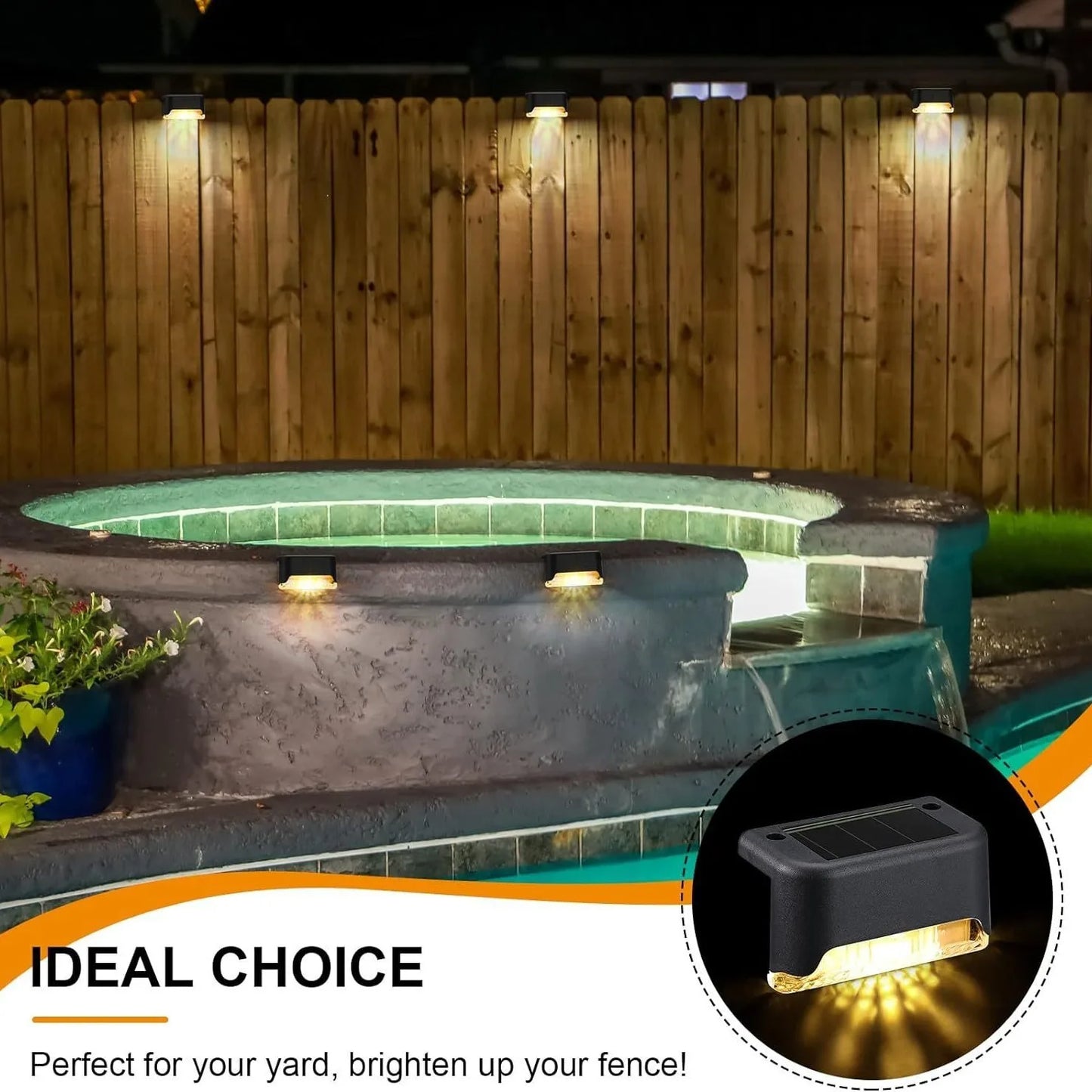 4-32 Pack LED Solar Step Lamp Path Stair Outdoor Garden Lights Waterproof Balcony Light Decoration for Patio Stair Fence Light ﻿