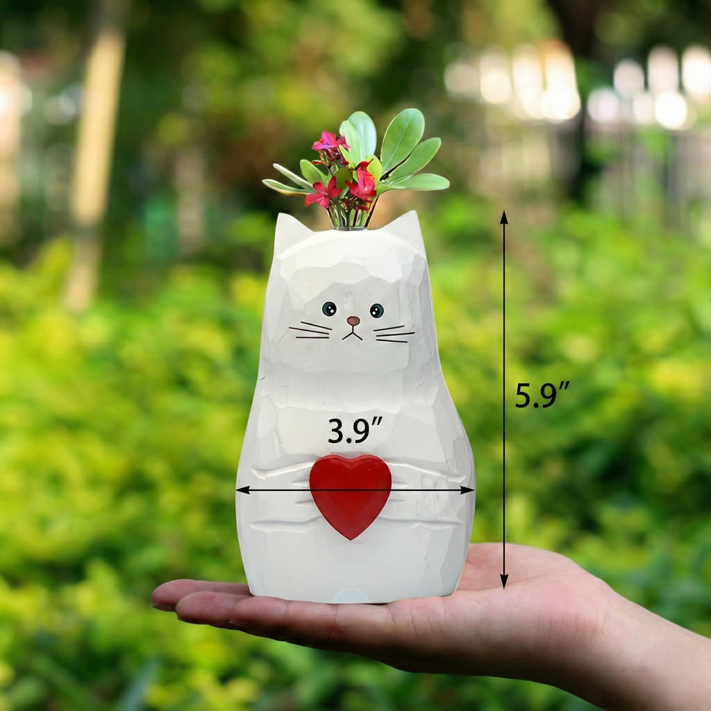 Heartfelt Kitten Planter