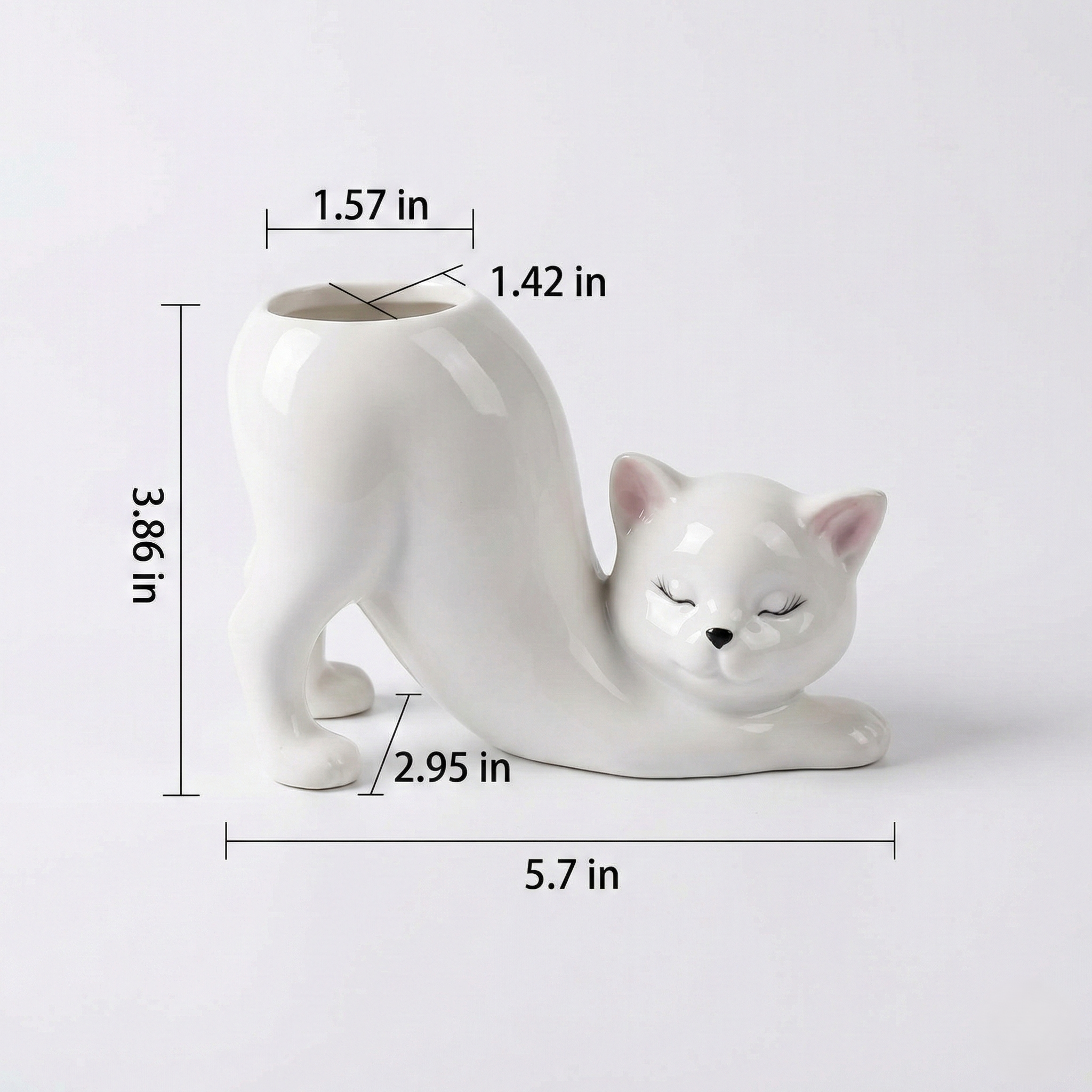 Stretching Cat Planter