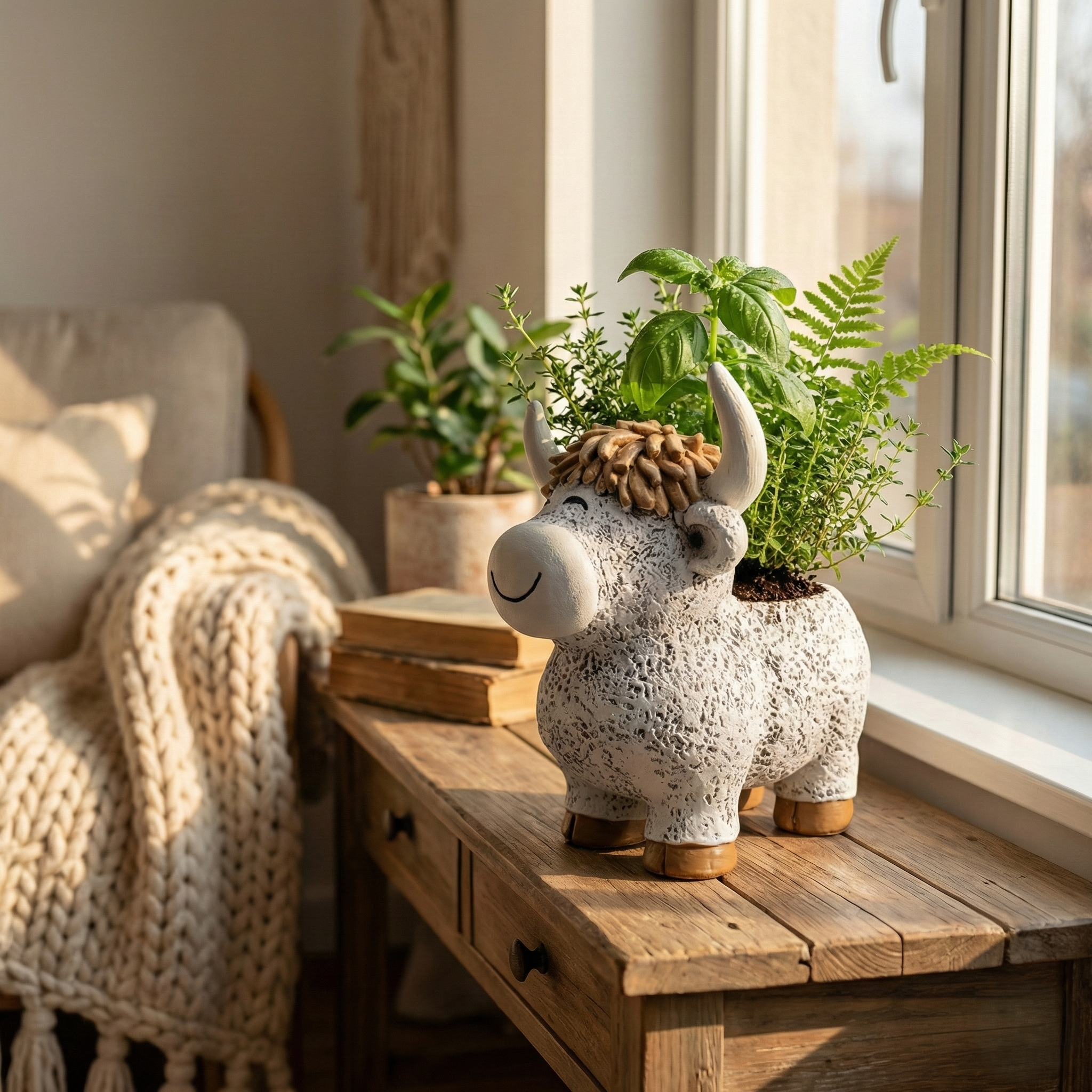 Highland Moo Planter