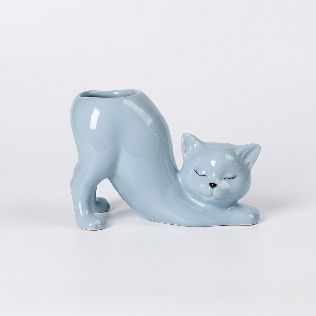 Stretching Cat Planter