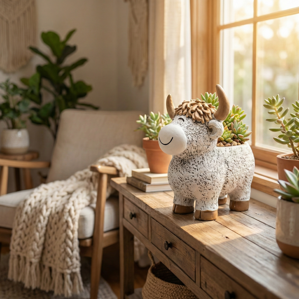 Highland Moo Planter