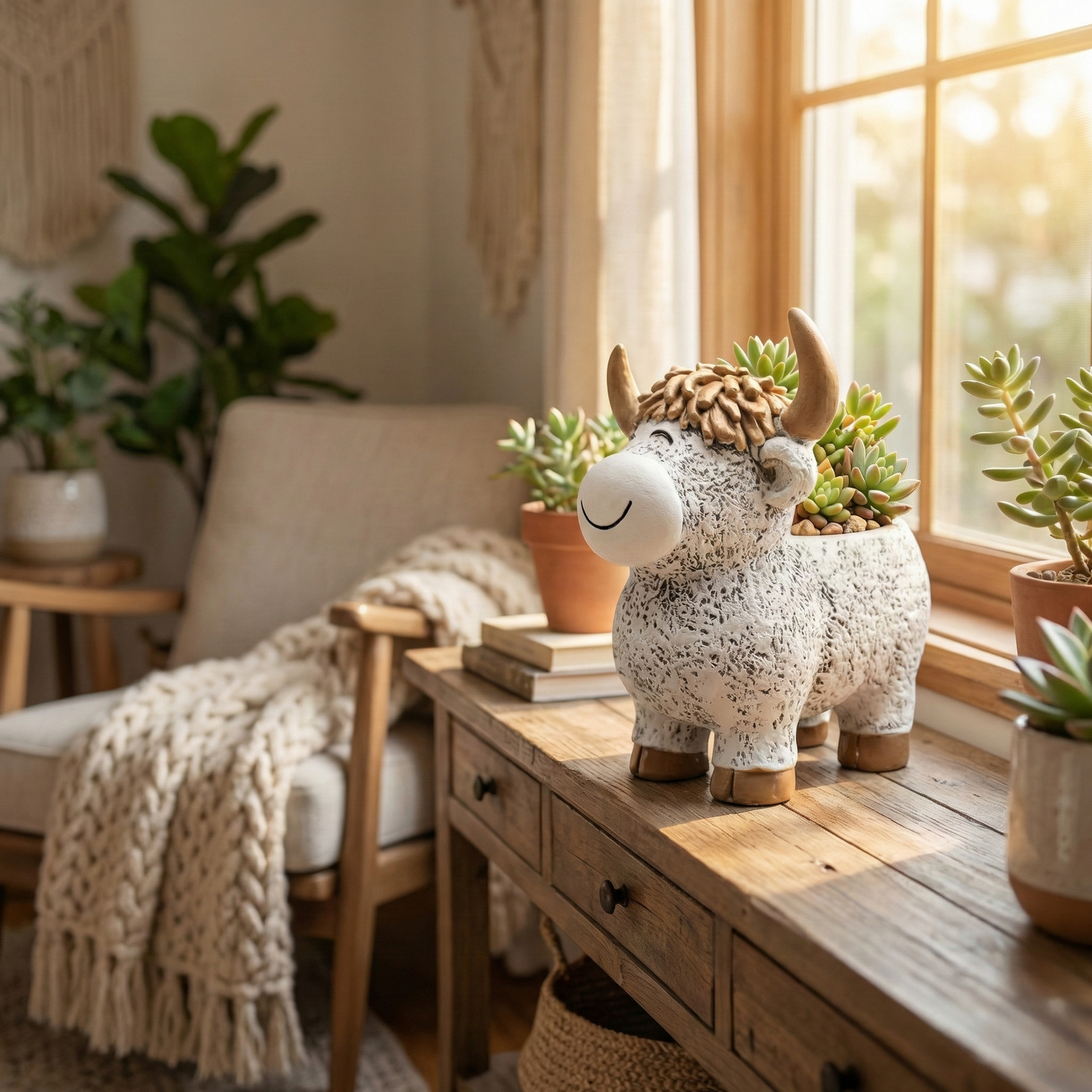 Highland Moo Planter