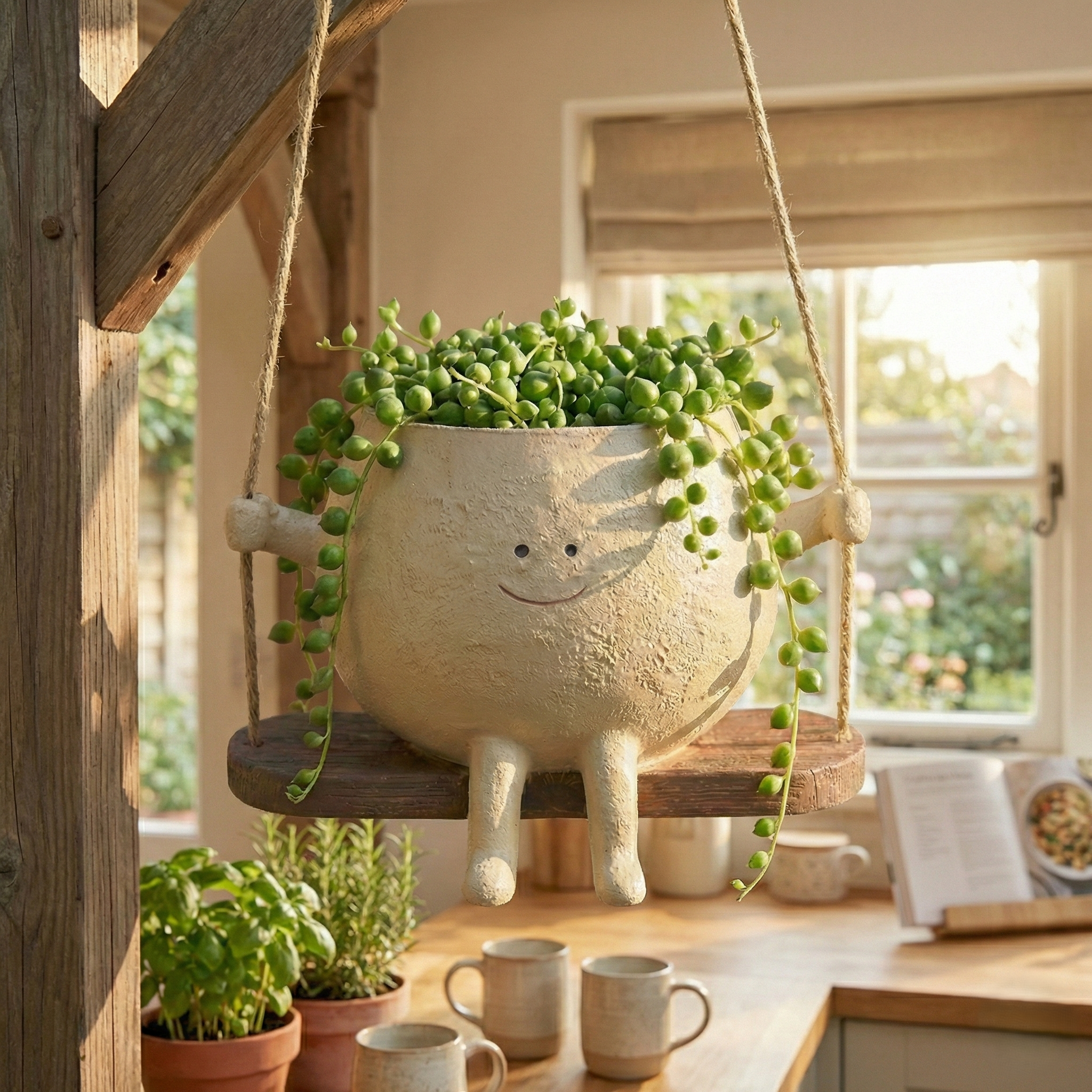 Swinging Face Planter